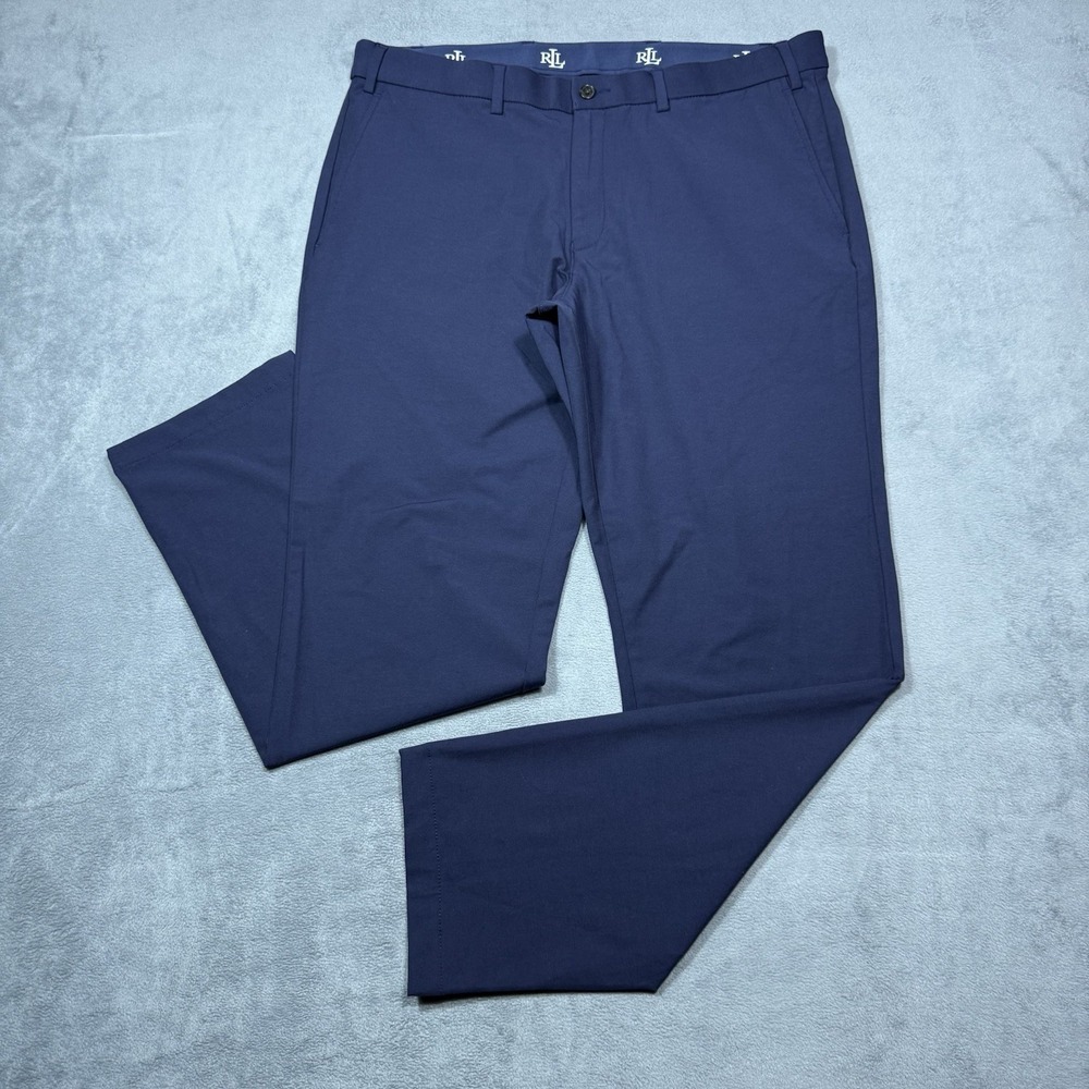 Lauren Ralph Lauren Performance Pants Mens 36x30 Navy Stretch Chino Straight USA